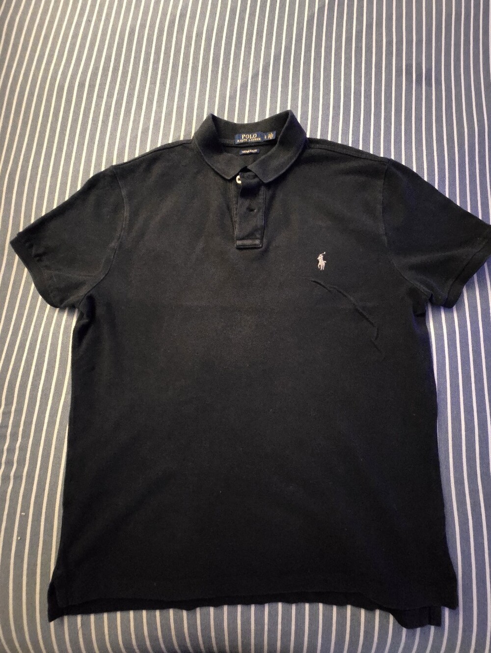 Ralph Lauren Black Polo with Pink Pony Logo